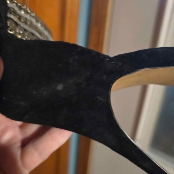 Size 8.5 Steve Madden Luxe Black High Heels with Silver Beads - Picture 9 of 9